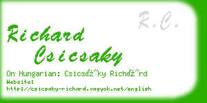 richard csicsaky business card